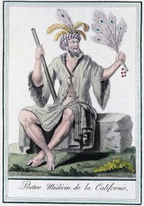 Priester arts van Californië - in "Encyclopédie des voyages" door Grasset Saint Sauveur, ed. Parijs 1796 door Jacques Grasset de Saint Sauveur