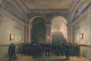 Intocht van het 106e bataljon in het stadhuis van Parijs, 31 oktober 1870