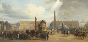 Napoleons begrafenisstoet steekt de Place de la Concorde over, 15 december 1840, 1844 door Jacques Guiaud