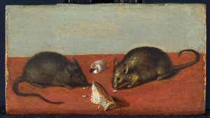 Muizen, ca 1600 (olieverf op eikenhout) door Jacques II de Gheyn