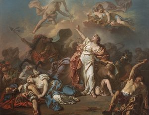 Apollo en Diana Aanvallend de Kinderen van Niobe