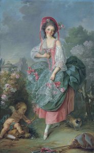 Ballerina Marie-Madeleine Guimard 1743-1816 als Terpsichore door Jacques Louis David