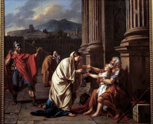 Belisarius (500-565) vraagt om aalmoes door Jacques Louis David