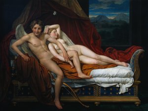 Cupido en Psyche door Jacques Louis David