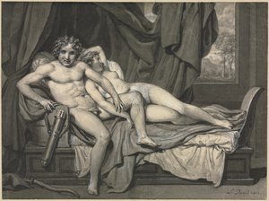 Cupido en Psyche door Jacques Louis David