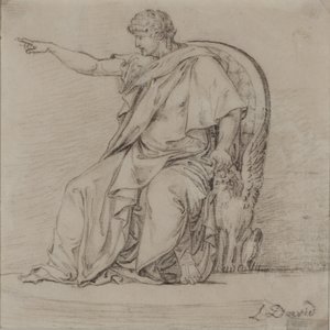Geklede figuur, laat 18e eeuw door Jacques Louis David