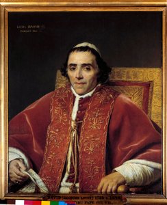 Halflang portret van Paus Pius VII (Gregoire Chiaramonti), Paus in 1800 (1742-1823). Schilderij door Jacques Louis David. 19e eeuw door Jacques Louis David