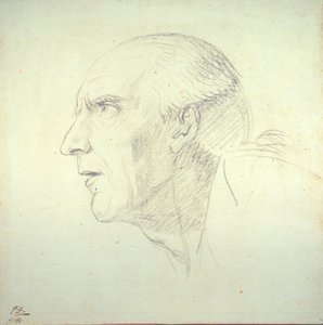 Hoofd van een oude man in profiel door Jacques Louis David