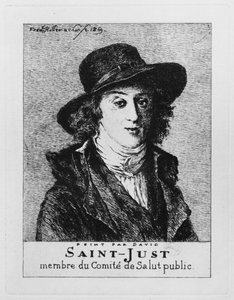 Louis Antoine Leon de Saint-Just, gegraveerd door Frederic Desire Hillemacher, 1869 door Jacques Louis David