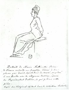 Marie-Antoinette (1755-93) op weg naar haar executie, 1793