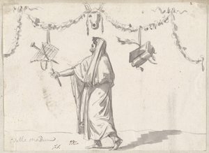 Ornament met een Bebaarde Man in Oude Kleding door Jacques Louis David