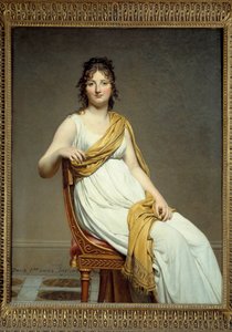 Portret van Madame Raymond Verninac (1780-1827), zus van Eugène Delacroix. Schilderij door Jacques Louis David (1748-1825) 1799. Musee du Louvre, Parijs