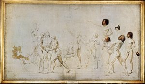 Schets voor de Eed van het Jeu de Paume ... door Jacques Louis David
