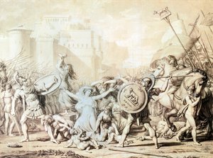 Studie voor de verkrachting van de Sabijnse vrouwen door Jacques Louis David