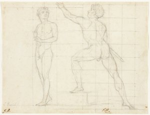Studie voor "De Verdeling van de Adelaars" door Jacques Louis David