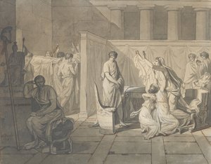Studie voor De Lictoren Brengen Brutus de Lichamen van zijn Zonen, 1787 door Jacques Louis David