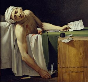 De dood van Marat (Jean Paul Marat (1743-1793) vermoord). (detail)