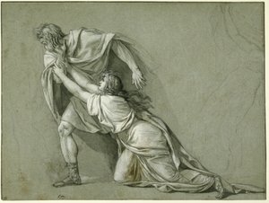 Het Vertrek van Marcus Attilius Regulus naar Carthago, 1785-86 door Jacques Louis David