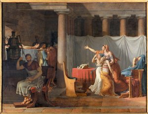 De Lictors rapporteren aan Lucius Junius Brutus de lichamen van zijn zonen door Jacques Louis David