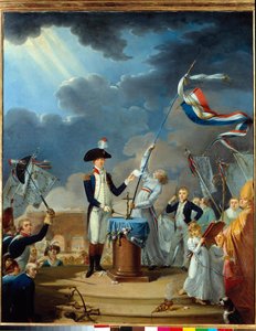 De eed van La Fayette op het feest van de federatie op 14 juli