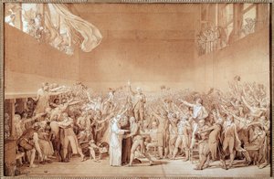 De eed op de kaatsbaan (voorbereidende tekening)