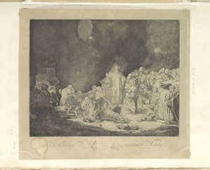 Predikende Christus (De Honderdguldenprent) door Jacques Philippe Le Bas