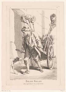 Straatverkoper met bezems door Jacques Philippe Le Bas