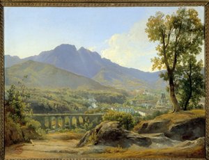 Landschap, Uitzicht vanaf Villa Cava door Jacques Raymond Brascassat