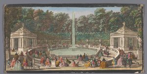 Gezicht op het Bosquet des Dômes in de Tuin van Versailles door Jacques Rigaud (possibly)