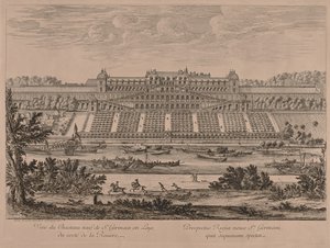 Kasteel van St. Germain en Laye vanaf de rivier door Jacques Rigaud