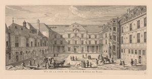 Uitzicht op de binnenplaats van het kasteel van Blois door Jacques Rigaud