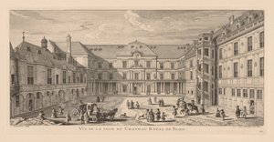 Uitzicht op de binnenplaats van het Kasteel van Blois door Jacques Rigaud
