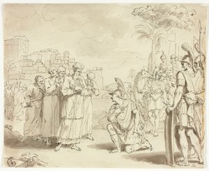 Alexander voor hogepriester door Jacques Stella