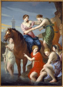 Oud Rome: Clelia die de Tiber oversteekt door Jacques Stella