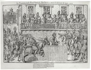 Toernooi waar Henri II een fatale wond opliep, 30 juni 1559 door Jacques Tortorel