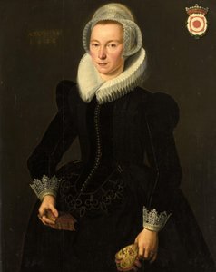 Portret van Grietje Adriaensdr Grootes (1588-1624) door Jacques Waben (attributed to)