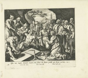 Opwekking van Lazarus door Jacques de Bie