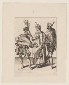 Een paar toegesproken door een luitspeler, uit De maskerades door Jacques de Gheyn II