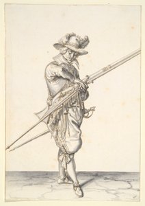 Soldaat Bereidt zich Voor om een Musket af te Vuren