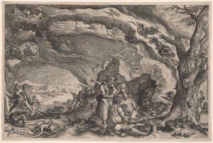 Heksen bereiden zich voor op sabbat door Jacques de Gheyn II