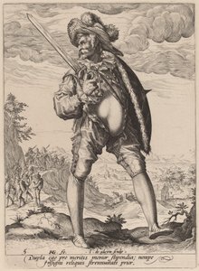 Vaandeldrager door Jacques de Gheyn II after Hendrik Goltzius