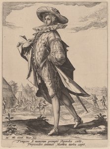 Penningmeester door Jacques de Gheyn II after Hendrik Goltzius