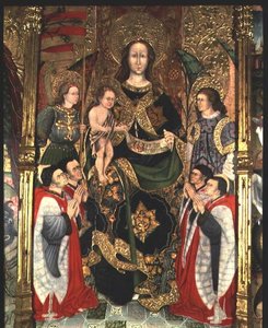 Madonna en kind, centraal paneel van het Paeria altaarstuk gewijd aan St. Michael