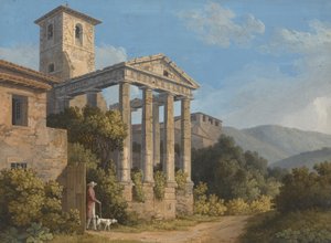 De tempel van Hercules in Cori bij Velletri