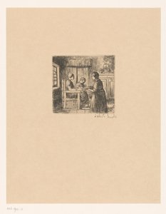 Interieur met drie mensen