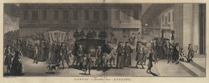 Engelse begrafenisstoet (gravure) door Jakob van der Schley