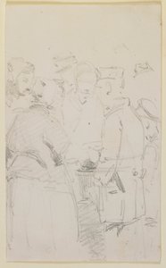 Een Groep Figuren rond een Vuurbak door James Abbott McNeill Whistler