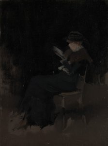 Arrangement in Zwart: Meisje Lezend door James Abbott McNeill Whistler