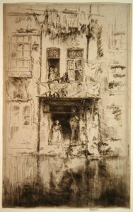 Balkon, Amsterdam door James Abbott McNeill Whistler