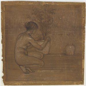 Hurkende Figuur. Studie voor De Witte Symfonie: Drie Meisjes
